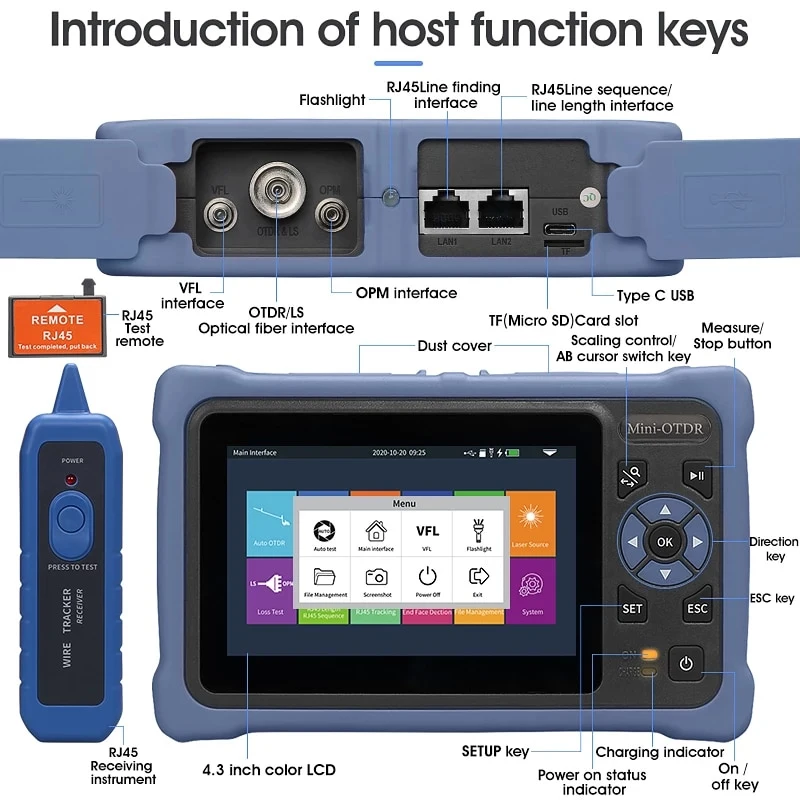 Novker NK4000D Mini OTDR 12 en - Optical Time Domain Reflectometer Otdr 1310 1550Nm reseña y precio